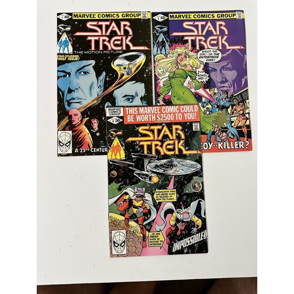 STAR TREK Lot Of 3 #1 #5 #6 Marvel 1979 Star-studded 23rd Century Odyssey Today